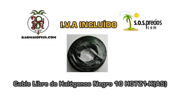 Cable Libre de Halógenos negro 10 H07Z1-K(AS)