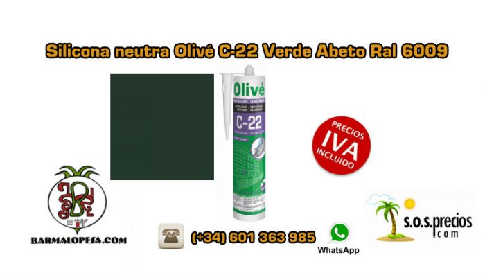 silicona-neutra-olivé-c-22-verde-abeto-ral-6009