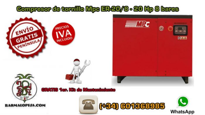Compresor-de-tornillo-Mpc-ER-20-8-20-Hp-8-bares