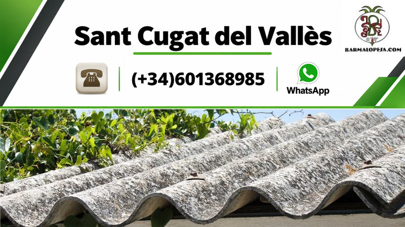 Placas onduladas de amianto en un tejado de Sant Cugat del Vallès.